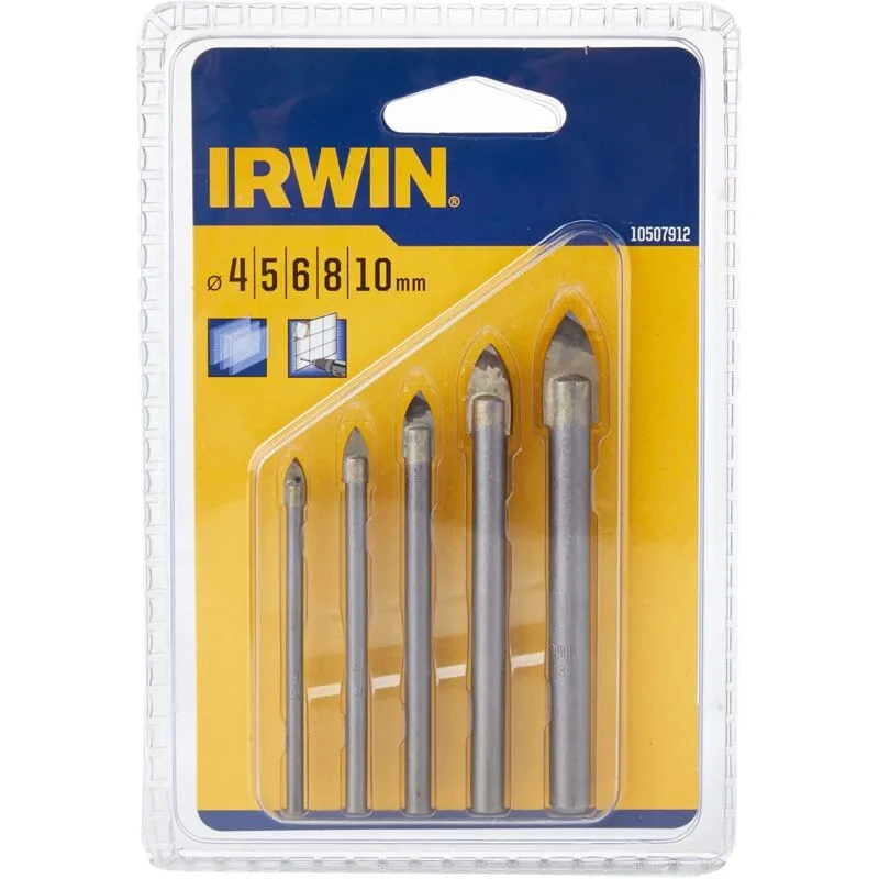 Irwin 5 Piece Glass and Tile Drill Bit Set