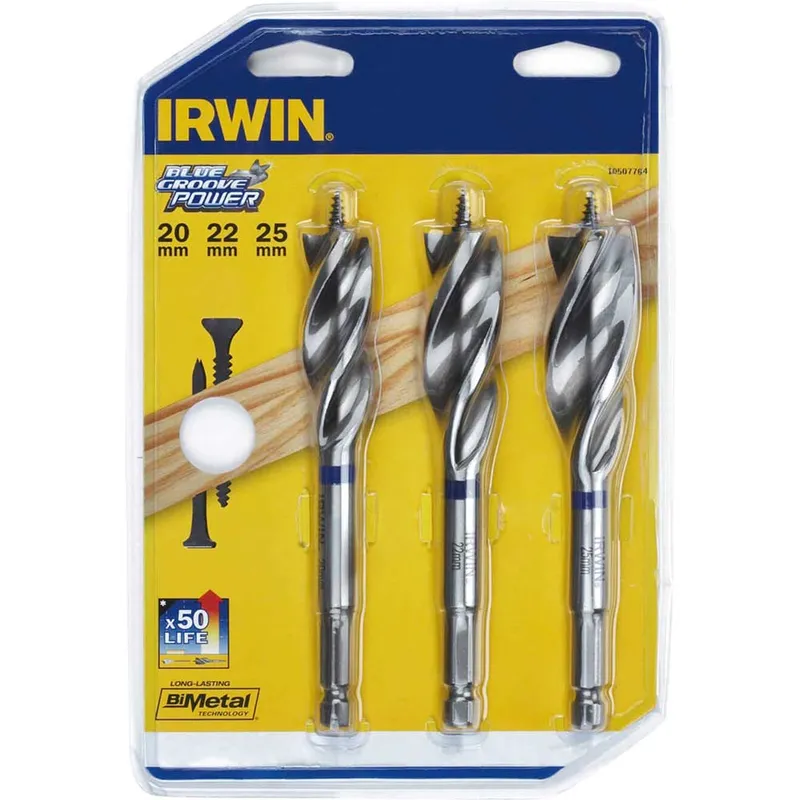 Irwin 10507764 Blue Groove Power Bit Set (20, 22, 25mm)