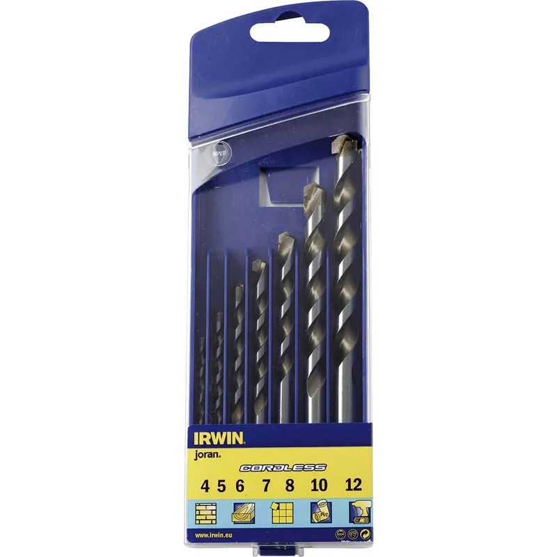 Irwin Cordless Multi-Purpose Drill Bit Set 7 Piece 4-12mm