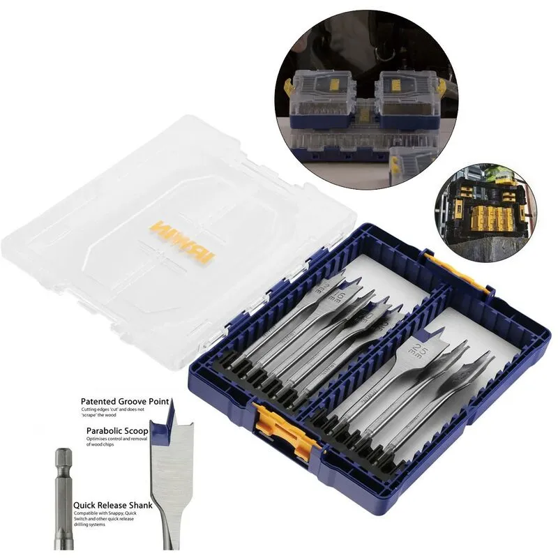 Irwin - Blue Groove 4X Flat Bit Set, 8 Piece IRWIW4041010
