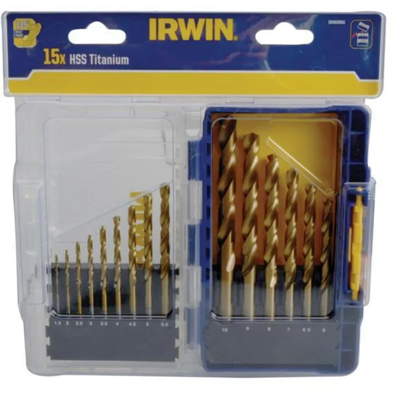 Irwin - hss Titanium Metal Drill Bit Set, 15 Piece IRWIW3038501