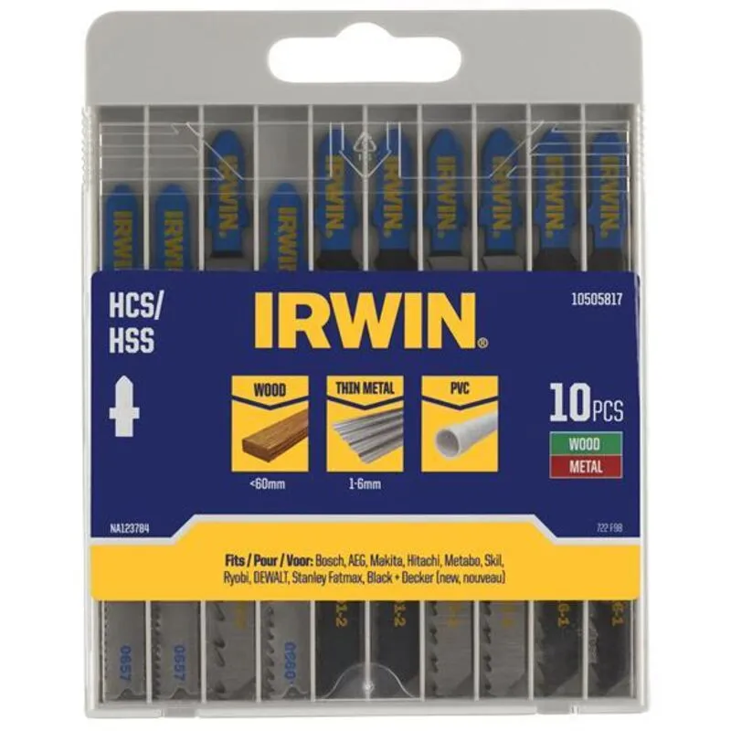 Irwin Jigsaw Blade Set Assorted 10 Piece Set