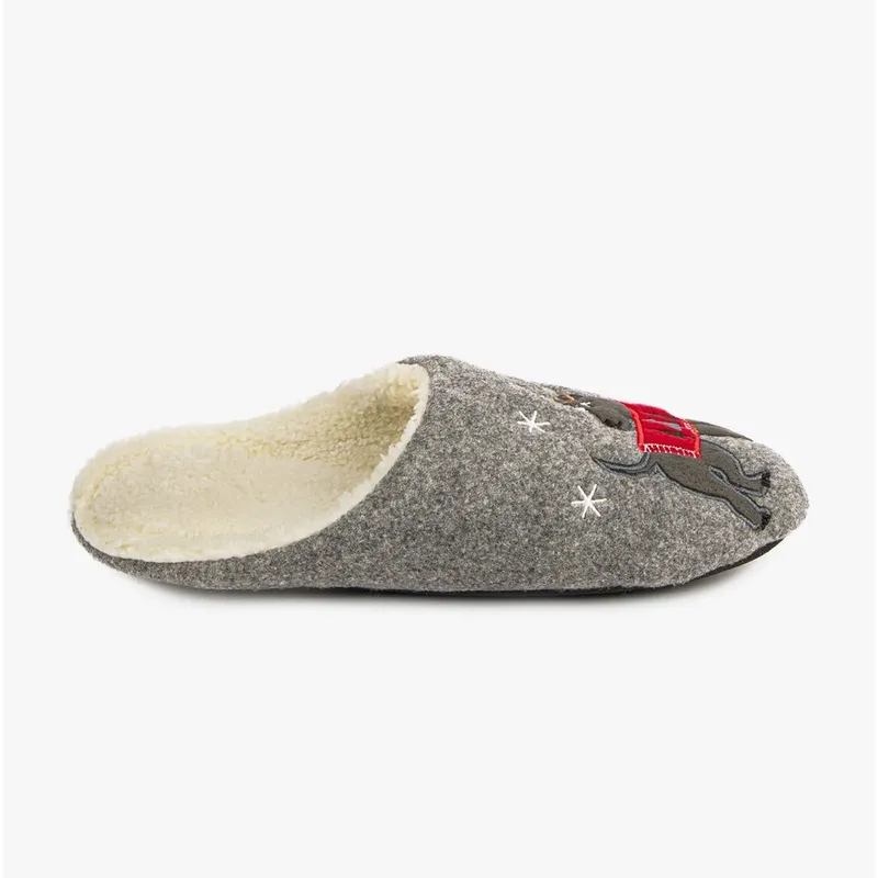 Totes Isotoner Men's Isotoner Slip On Mule Slippers in Grey Size: 8-9 Grey 8-9