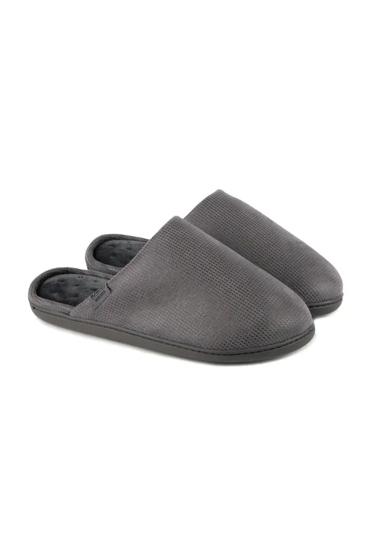 Totes Isotoner Mens Square Patterned Smart Mule Slipper - - Size: 9