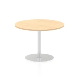 Italia 1000mm Poseur Round Table Maple Top 725mm High Leg
