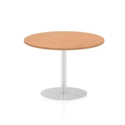 Italia 1000mm Poseur Round Table Oak Top 725mm High Leg