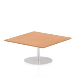 Italia 1000mm Poseur Square Table Oak Top 475mm High Leg
