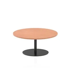 Italia 1000mm Round Coffee Table Beech 475mm High Black Leg