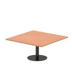 Italia 1000mm Square Coffee Table Beech 475mm High Black Leg