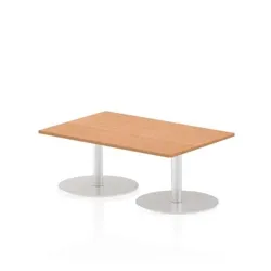 Italia 1200 x 800mm Poseur Rectangular Table Oak Top 475mm High Leg