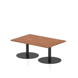 Italia 1200 x 800mm Rectangular Coffee Table Walnut Top Black Leg