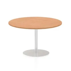 Italia 1200mm Poseur Round Table Oak Top 725mm High Leg