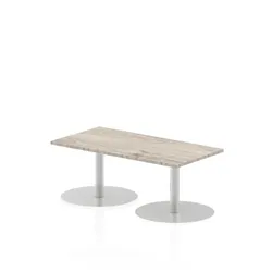 Italia 1200x600mm Poseur Rectangular Table Grey Oak Top 475mm High Leg