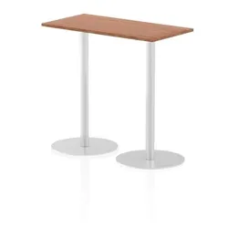 Italia 1200x600mm Poseur Rectangular Table Walnut Top 1145mm High Leg