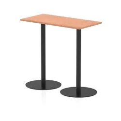 Italia 1200x600mm Rectangular Table Beech 1145mm High Black Leg