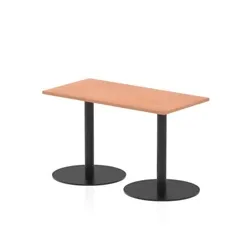 Italia 1200x600mm Rectangular Table Beech 720mm High Black Leg