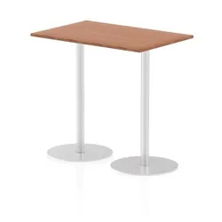Italia 1200x800mm Poseur Rectangular Table Walnut Top 1145mm High Leg