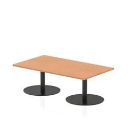 Italia 1400 x 800mm Rectangular Coffee Table Oak Top Black Leg