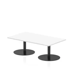 Italia 1400 x 800mm Rectangular Coffee Table White Top Black Leg