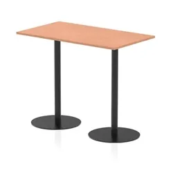 Italia 1400 x 800mm Rectangular Table Beech 1145mm High Black Leg