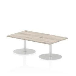 Italia 1400x800mm Poseur Rectangular Table Grey Oak Top 475mm High Leg