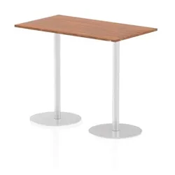 Italia 1400x800mm Poseur Rectangular Table Walnut Top 1145mm High Leg