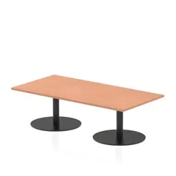 Italia 1600 x 800mm Rectangular Coffee Table Beech Black Leg