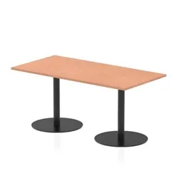 Italia 1600 x 800mm Rectangular Table Beech 720mm High Black Leg