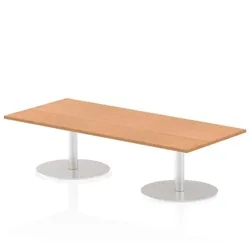 Italia 1800 x 800mm Poseur Rectangular Table Oak Top 475mm High Leg