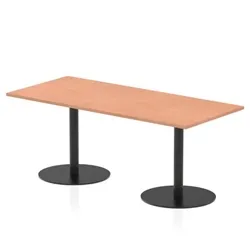 Italia 1800 x 800mm Poseur Table Beech H:720mm Black Leg