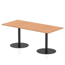 Italia 1800 x 800mm Poseur Table Oak Top H:720mm Black Leg