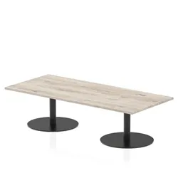 Italia 1800 x 800mm Rectangular Coffee Table Grey Oak Black Leg