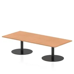 Italia 1800 x 800mm Rectangular Coffee Table Oak Top Black Leg