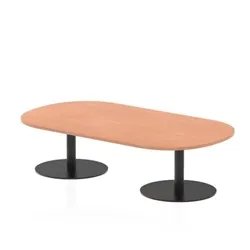 Italia 1800mm Boardroom Coffee Table Beech 475mm High Black Leg