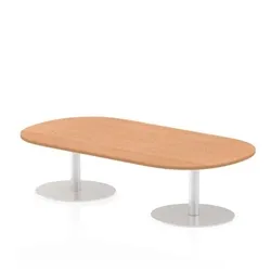 Italia 1800mm Poseur Boardroom Table Oak Top 475mm High Leg