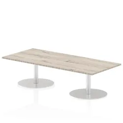 Italia 1800x800mm Poseur Rectangular Table Grey Oak Top 475mm High Leg