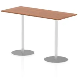 Italia 1800x800mm Poseur Rectangular Table Walnut Top 1145mm High Leg