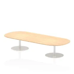 Italia 2400mm Poseur Boardroom Table Maple Top 475mm High Leg