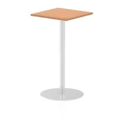 Italia 600mm Poseur Square Table Oak Top 1145mm High Leg