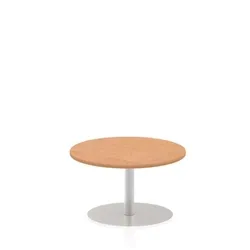 Italia 800mm Poseur Round Table Oak Top 475mm High Leg