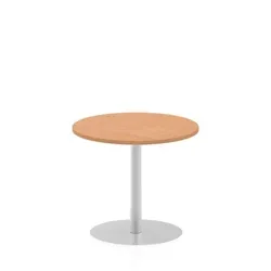 Italia 800mm Poseur Round Table Oak Top 725mm High Leg