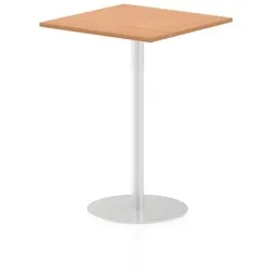 Italia 800mm Poseur Square Table Oak Top 1145mm High Leg