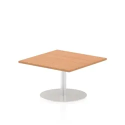 Italia 800mm Poseur Square Table Oak Top 475mm High Leg