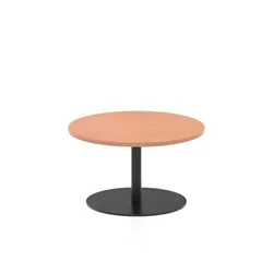 Italia 800mm Round Coffee Table Beech 475mm High Black Leg