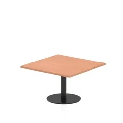 Italia 800mm Square Coffee Table Beech 475mm High Black Leg
