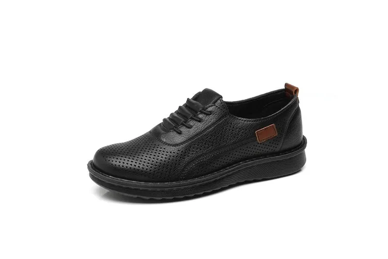 Ivachy Women's Comfort Breathable Perforated Lace Up Casual Shoes in Black Size: 8 - Black - Size: 8