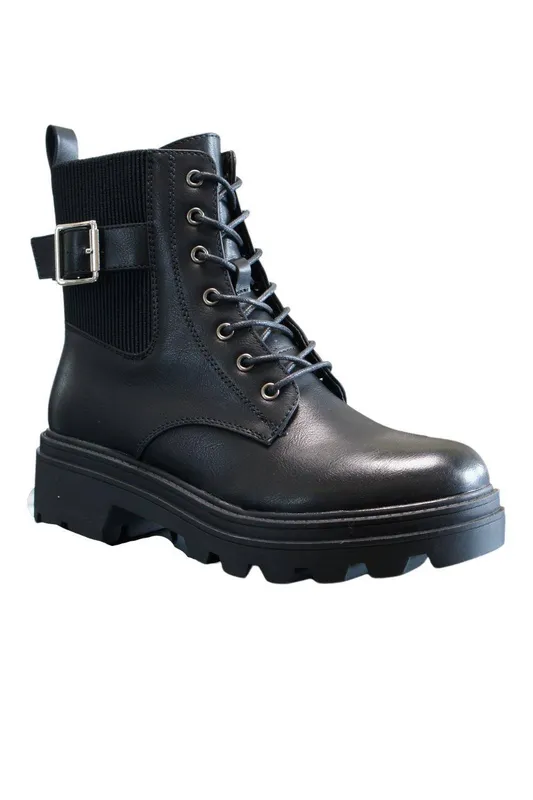 Ivachy Women's Zip Comfort Lace-Up Booties in Black Size: 3 - Black - Size: 3