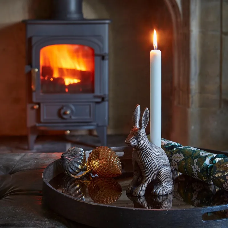 Ivyline Cast Aluminium Hare Candle Holder Antique Copper H18Cm W10Cm Copper