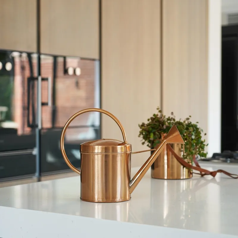 Ivyline - Indoor Kensington Traditional Copper Watering Can - Metal - L40 x W40 x H25 cm - Copper