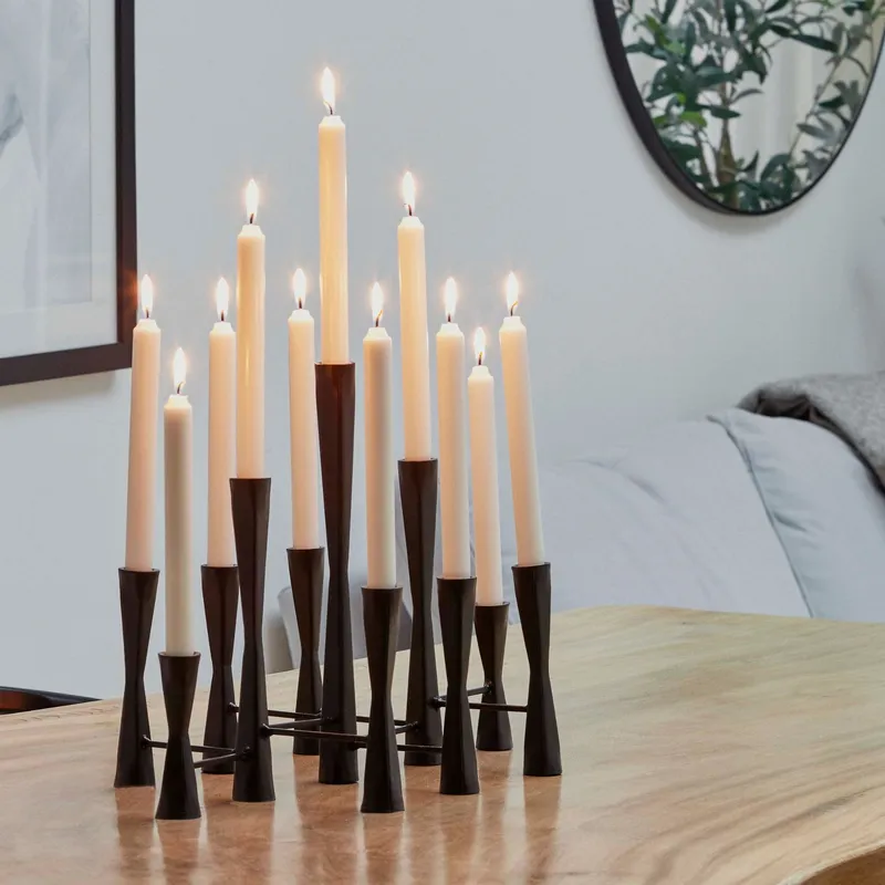 Ivyline Parker 11 Piece Black Candle Centerpiece H42cm W52cm Black